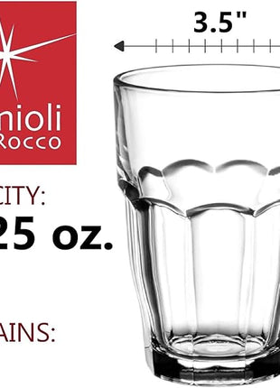 Bormioli Rocco Rock Bar 16.25 oz. Cooler Stackable Tempered Beverage Glasses for Cold Drinks, Water, and Cocktails, Set of 6, Clear