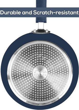 Utopia Kitchen Nonstick Cookware 3 Piece Set, Non-Stick Frying Pans with Induction Bottom, 8, 9.5 & 11 Inches Frying Pans with Bakelite Handles, PFOA Free, Midnight Blue & Black