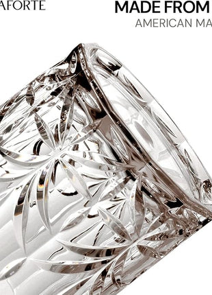 BELLAFORTE Shatterproof Tritan Plastic Short Tumbler, Set of 4, 13oz - Myrtle Beach Unbreakable Crystal Cut Old Fashioned Drinking Glasses for Whiskey - BPA Free - Dishwasher Safe - Grey