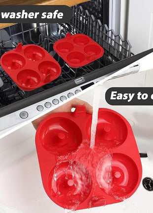 Webake Silicone Air Fryer Muffin Pan and Donut Pan, Make 2.8" Standard Size Cupcakes and Donuts, Nonstick BPA-Free, Set of 2