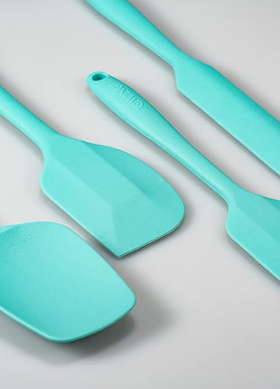 4 Piece Silicone Spatula Set, Flexible Heat Resistant Non-scratch Baking Cooking Rubber Spatulas with Stainless Steel Core, Aqua Sky