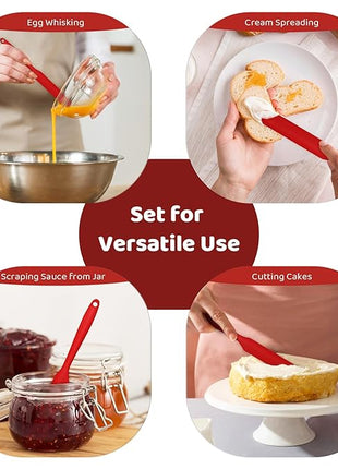 Silicone Jar Scraper with Long Handle, Jam Spreader for Peanut Butter, Kitchen Spatula for Baking and Cake Icing