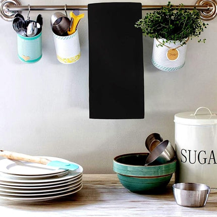 Urban Villa Kitchen Towels Set of 6 Halloween Dish Towels for Kitchen 100% Cotton Black Color Dish Cloths 20''X30'' Multi-Purpose Kitchen Hand Towels Highly Absorbent Kitchen Towels with Hanging Loop
