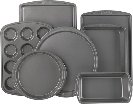 GoodCook Everyday 7-Piece Non-Stick Bakeware Set – 2 Cookie Sheet Pans, Round Cake Pan, Loaf Pan, Pizza Pan, Bake & Roast Pan, 12-Cup Muffin Pan - Baking Supplies, Baking Pans Set