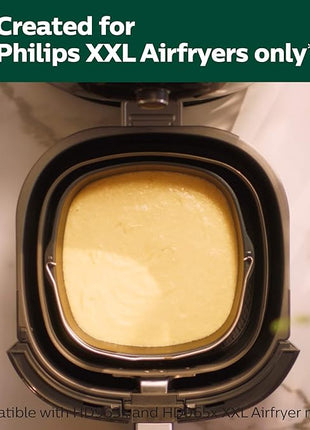 Philips Airfryer XXL Baking Master Kit for Philips Airfryer XXL models, Baking Pan and Silicone Muffin Cups, Dishwasher Safe Parts for Easy Cleaning and Storage, HomeID App, Black (HD9952/01)