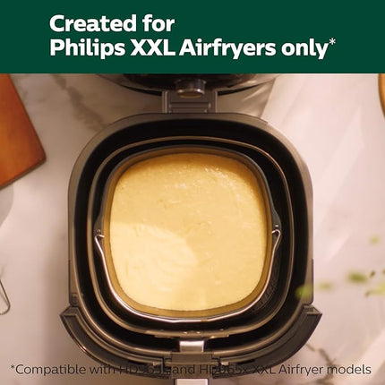Philips Airfryer XXL Baking Master Kit for Philips Airfryer XXL models, Baking Pan and Silicone Muffin Cups, Dishwasher Safe Parts for Easy Cleaning and Storage, HomeID App, Black (HD9952/01)