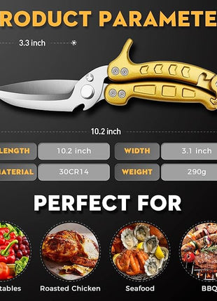 Poultry Shears, Germany Detachable Heavy Duty Kitchen Scissors With Knife Bottle Opener Gift Box, Multipurpose Kitchen Shears For Cooking Chicken Meat Turkey Thanksgiving Christmas Gifts for Men Women