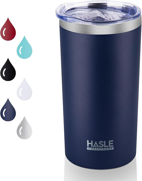 HASLE OUTFITTERS 12 oz Skinny Tumbler, Stainless Steel Insulated Slim Tumbler with Lid, Reusable Double Wall Travel Coffee Mug, Durable Powder Coated Travel Water Cup(Navy,1)