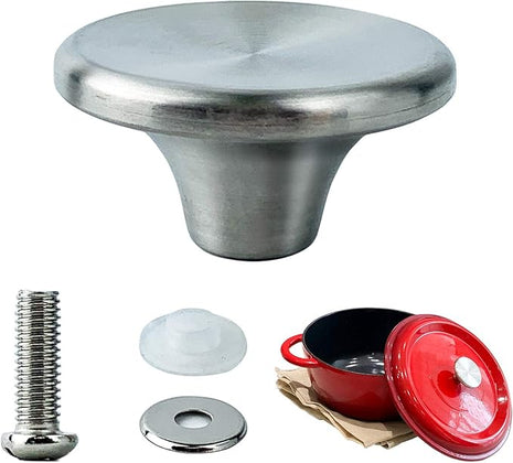 HUASAI Stainless Steel Replacement Handle compatible with Le Creuset,Aldi,Lodge, and other Enameled Cast-Iron Dutch Oven