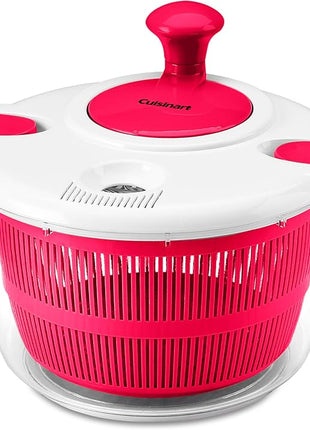 Cuisinart Large Salad Spinner- Wash, Spin & Dry Salad Greens, Fruits & Vegetables, 5qt, CTG-00-SASR Red