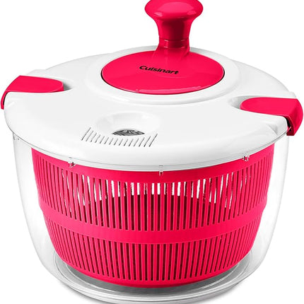 Cuisinart Large Salad Spinner- Wash, Spin & Dry Salad Greens, Fruits & Vegetables, 5qt, CTG-00-SASR Red