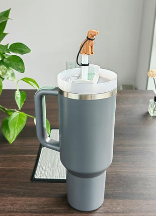 Dog Straw Cover Cap Compatible with Stanley Cup 30 40 oz, 4 Pack Cute Silicone Straw Topper, Funny Christmas Gift, Accessories for Stanley Cup Tumbler