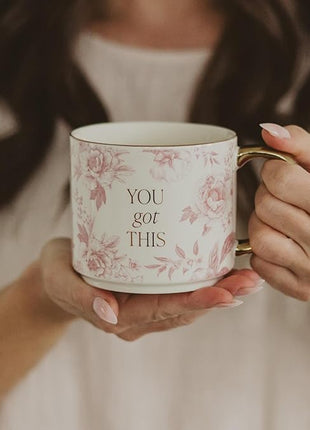 Sweet Water Decor You Got This Gold Handle Coffee Mugs - 17oz Cute Coffee Mugs for Hot & Cold Drinks - Spring Home Decor and Gift - Ideal Tea & Espresso Cups