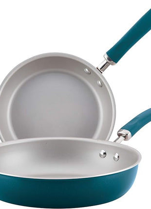 Rachael Ray Create Delicious Nonstick Frying Pan Set / Fry Pan Set / Skillet Set - 9.5 Inch and 11.75 Inch, Blue