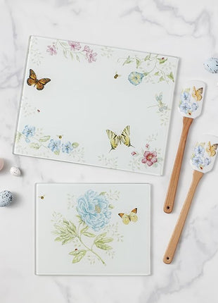 Lenox Butterfly Meadow Large Glass Cutting Board, 2.95 LB, Multi