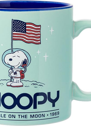 Silver Buffalo Peanuts “First Beagle on the Moon” Featuring Snoopy in Space Ceramic Mug, 20 Ounces