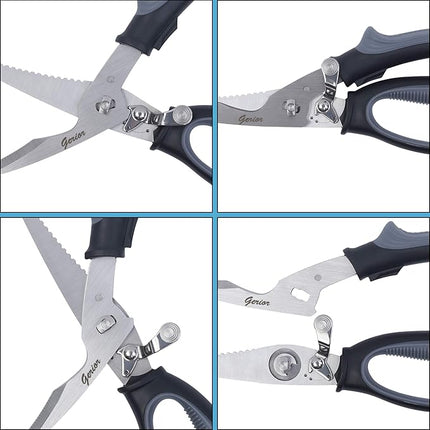 Poultry Shears - Heavy Duty Kitchen Scissors for Cutting Chicken, Poultry, Game, Bone, Meat - Chopping Food - Spring Loaded
