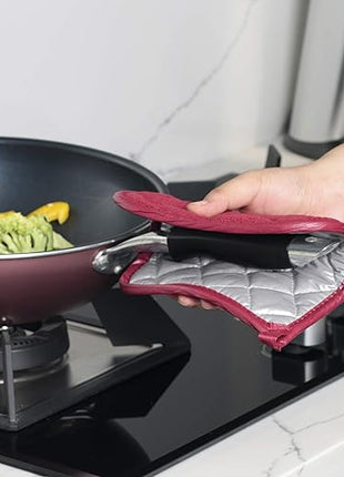 Pot Holders Cotton Made Machine Washable Heat Resistant Potholder, Pot Holder, Hot Pads, Trivet for Cooking and Baking (5, Ruby)