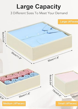 DIMJ Drawer Organizer Clothes, 24 Pack Dresser Organizer, Foldable Closet Organizers and Storage, Fabric Dresser Drawer Organizers, Drawer Dividers for Nursery, Baby Clothes, Underwears, Sock