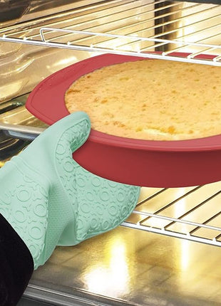 Economical 7in1 Nonstick Silicone Baking Cake Pan Cookie Sheet Molds Tray, Heat Resistant Bakeware Tools for Muffin Loaf Bread Pizza Cupcake
