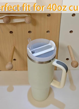 40 OZ Tumbler Lid Replacement - 2 Pack Replacement Lids Fit for Stanley Travel Tumbler, Spill Proof Tumbler Covers (Opaque - Frost)