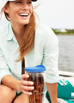 Purple Teal Seahorse 24 oz Tumbler with lid