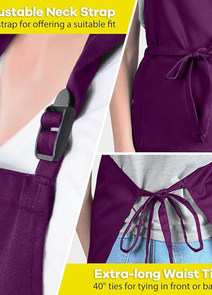 ROTANET Extra Large Apron for Men Adjustable Bib Aprons with 2 Pockets Cooking Kitchen Women Chef Water & Oil Resistant