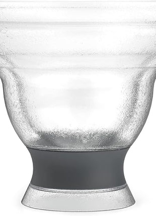 HOST FREEZE Plastic Margarita Glasses, Insulated Cocktail Glasses for Slush Drinks and Frozen Cocktails, Margarita Cups for Cocktail Party, Home Bar Gifts for Women, 12 oz, Set of 4, Grey