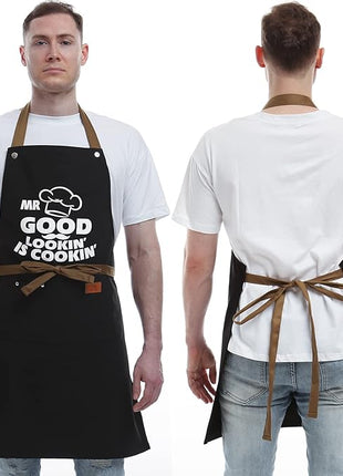 REHAVE Gifts for Dad from Daughter Son, Father's Day Gifts - Birthday, Thanksgiving Gift for Dad, Manly Gift for Friends - Funny Birthday Presents for Him, Brother, Funny Cooking Apron with Pockets