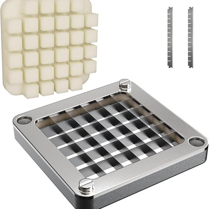 1/2" Replacement Blade & Push Block for Vegetable Chopper Dicers – Ultra Sharp Stainless Steel Cutter, Fits Multiple Brands, Easy to Install & Clean, Ideal for Home and Commercial Kitchens