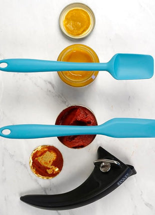 RSVP International Ela's Favorite Silicone Spatula, Turquoise, 8" | BPA-Free Silicone | Scrape Batters, Flip Eggs, Ice Cakes, & More | Dishwasher Safe & Heat Resistant | Cooking & Baking