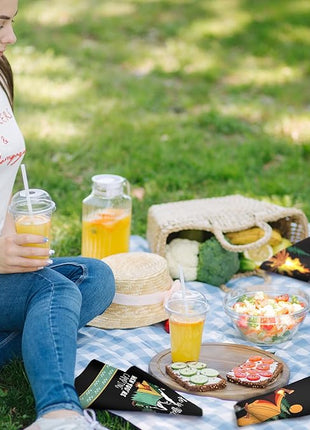 Boyiee 6 Pcs Camping Kitchen Towels Black Absorbent Dish Towels Bonfire Tent Car Tea Towels 24 x 16 Inches with Funny Sayings Novelty Gifts for Campers Happy Camper Camping Accessories for RV Campers