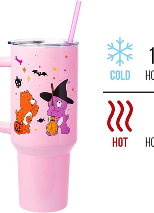 Silver Buffalo Care Bears Tumbler - Harmony, Cheer, Share & Trick-or-Sweet Bears - Stainless Steel, 40 Ounces, Fits Standard Cup Holder