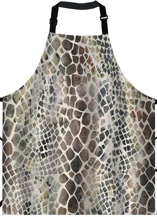 EKOBLA Snake Pattern Aprons Animal Skin Artwork Watercolor Painting Art Crocodile Waterproof Resistant Chef Cooking Kitchen BBQ Adjustable Aprons for Women Men 27x31 Inch