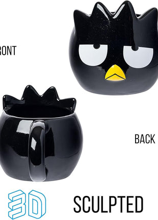 Silver Buffalo Sanrio Hello Kitty and Friends Badtz-Maru Ceramic 3D Sculpted Mug, 20 Ounces