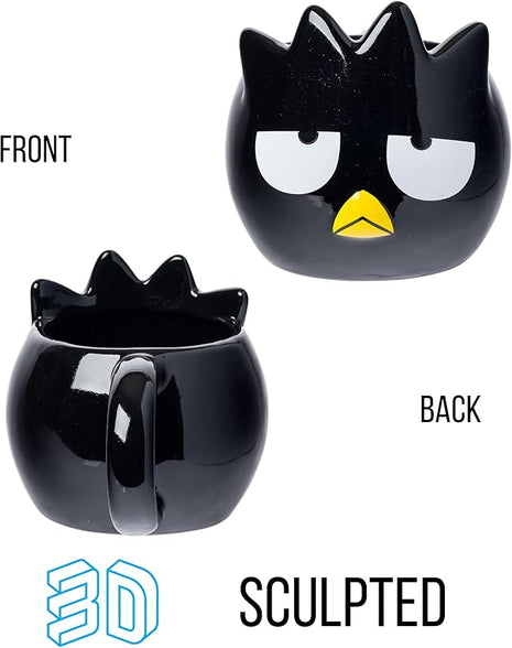 Silver Buffalo Sanrio Hello Kitty and Friends Badtz-Maru Ceramic 3D Sculpted Mug, 20 Ounces