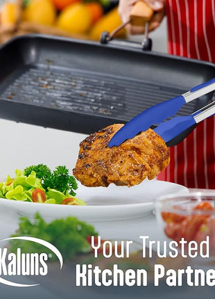 Kaluns Silicone Spatula Set, 4 Rubber Spatulas 600°F Heat Resistant, Nonstick Seamless Design with Stainless Steel Core, Dishwasher Safe, BPA free, Bonus Tongs Included