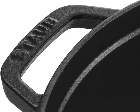 STAUB Cast Iron Dutch Oven 0.75-qt Round Cocotte, Made in France, Serves 1, Matte Black
