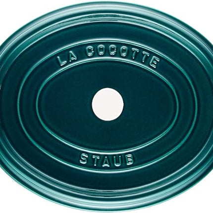 STAUB 1003842 Cast Iron Roaster/Cocotte, Oval 33 cm, 6.7 L, La Mer