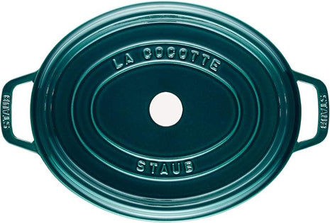 STAUB 1003842 Cast Iron Roaster/Cocotte, Oval 33 cm, 6.7 L, La Mer