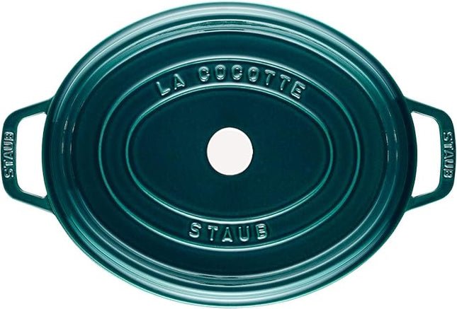 STAUB 1003842 Cast Iron Roaster/Cocotte, Oval 33 cm, 6.7 L, La Mer