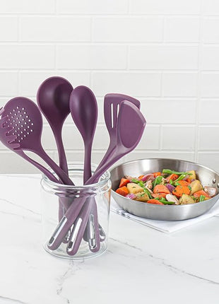 Met Lux Kitchen Utensil Sets, 10 Silicone Utensil Sets - 6 Pieces Per Set, High-Heat Tolerance, Purple Silicone Kitchen Utensils, For No-Stick Cookware - Restaurantware