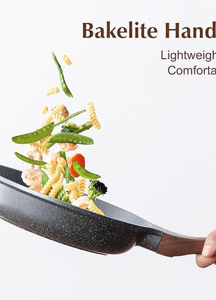 SENSARTE Nonstick Frying Pan Skillet, Swiss Granite Coating Omelette Pan, Healthy Stone Cookware Chef's Pan, PFOA Free (8/9.5/10/11/12.5 Inch) (9.5 Inch)