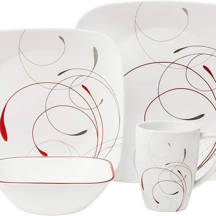 Corelle Square 16-Piece Dinnerware Set, Splendor, Service for 4