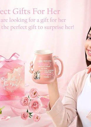 Friendship Gifts for Women Cat Mug Unique Birthday Gifts for Women Cute Stuff Kawaii Tea Cup Christmas Gift Bestie Friend Gift For Woman Cat Lovers hemed Gifts for BFF Coworker Sister