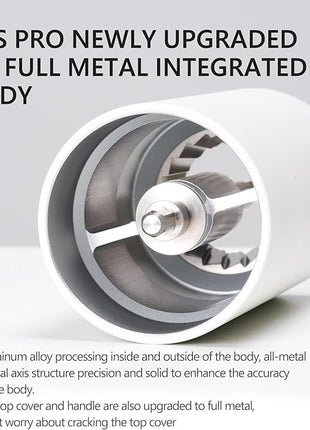 TIMEMORE Chestnut C3S Pro Manual Coffee Grinder, Stainless Steel S2C Conical Burr Coffee Grinder, Hand Coffee Grinder with Foldable Handle, Adjustable Grind Setting for Travel/Camping/Home, White