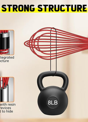 HOTEC 4 Pieces Silicone Whisks Set, Wire Balloon Whisks Egg Beater, Non-slip Handle Whisk for Non-stick Cookware Perfect for Cooking, Stirring, Beating and Blending (Red)