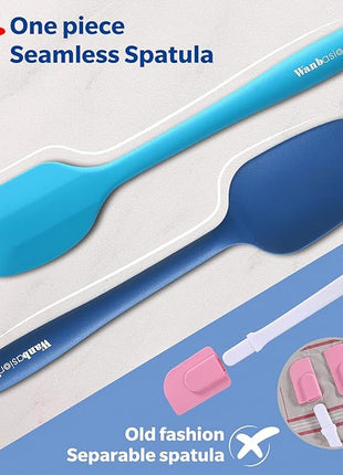 Wanbasion 5 Piece Premium Silicone Spatula Set Heat Resistant, Colorful Rubber Baking Spatula Set, Kitchen Spatula Set Dishwasher Safe for Nonstick Cookware Cooking Mixing Multicolor-2