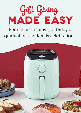 DASH Tasti-Crisp™ Electric Air Fryer Oven, 2.6 Qt., Black – Compact Air Fryer for Healthier Food in Minutes, Ideal for Small Spaces - Auto Shut Off, Analog, 1000-Watt