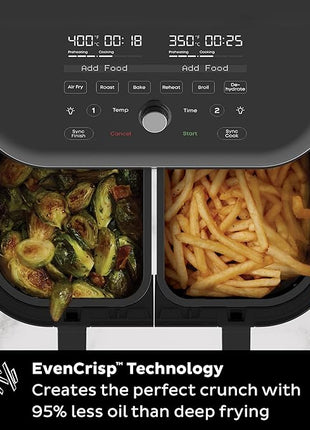 Instant Pot Vortex Plus XL 8QT ClearCook Air Fryer, Clear Windows, Custom Programming, 8-in-1 Functions that Crisps, Broils, Roasts, Dehydrates, Bakes, Reheats, from the Makers of Instant Pot, Black